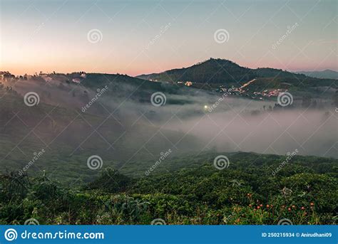 A Sunrise View of Ooty Hills with Mist Stock Photo - Image of hill ...