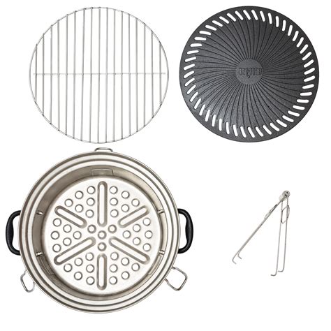 Bbq Toro Grill Set Für Raketenofen Set Mit Gusseisen Grillplatte Grillrost Tropfschale Heber