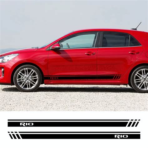 2PCS Car Side Door Stripes Adesivos Para KIA RIO 4 5 LX S Tuning Acess