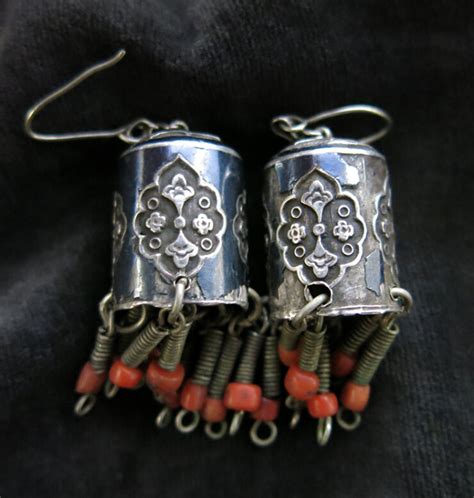 Istanbul Constantinople Ottoman Silver Pair Of Earrings Turkishfolkart