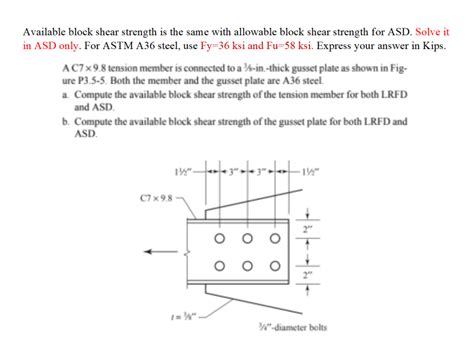 Solved Available Block Shear Strength Is The Same With