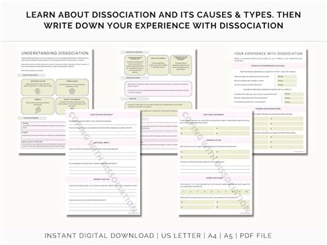 Printable Dissociation Journal Dissociative Disorders Trauma Therapy