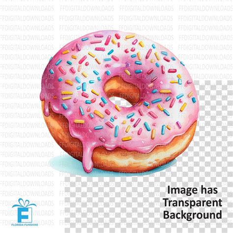 Sprinkle Donut Clipart Sprinkle Donut Png Donut Pink Etsy