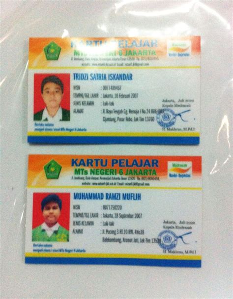 Cetak Kartu Nama Kartu Pelajar Sisi Bahan Id Card Custom Lazada