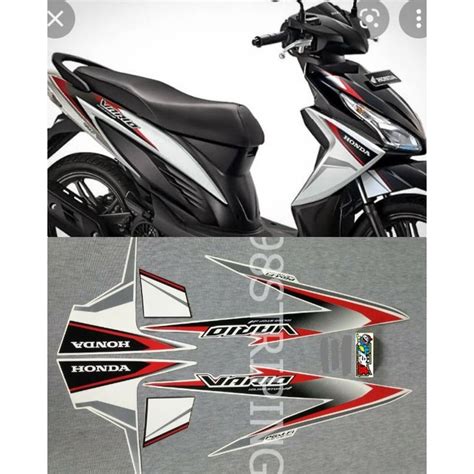 Jual STIKER VARIO FI ISS 110 PUTIH TAHUN 2018 STRIPING LIS STANDAR ORI