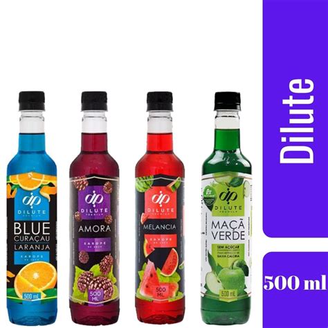 Kit Xaropes Dilute Premium Drinks E Doces Ml Amora Melancia Blue