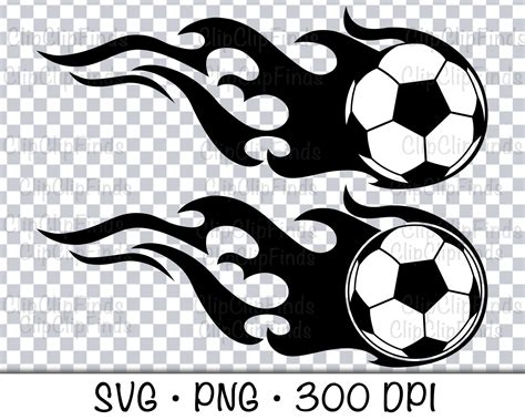 Flaming Soccer Ball Clip Art Black And White