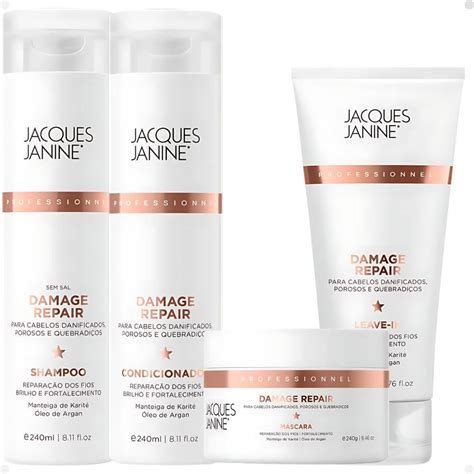 Kit Jacques Janine Damage Repair Shampoo Condicionador M Scara G