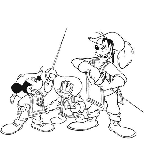 Coloriage A Imprimer Mickey Et Ses Amis Mousquetaires Gratuit Et Colorier