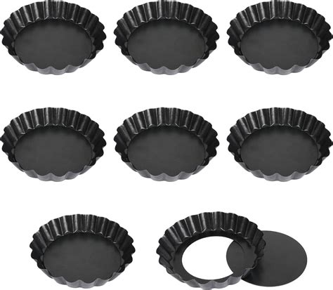 6 pcs moule à tartelette 10cm Antiadhésifs de à Quiche Ronde Tarte à