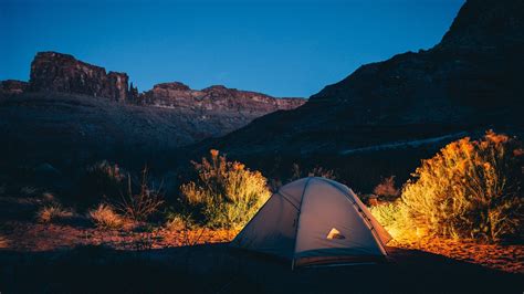 テントキャンプ山の夕日 高品質のhd壁紙プレビュー