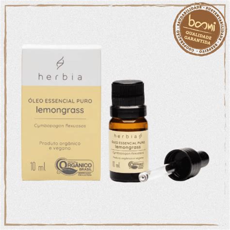 Óleo Essencial de Capim limão Lemongrass Orgânico Herbia Boomi