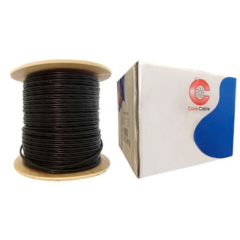 1000ft Black RG59 18 2 Siamese Cable Spool Copper Conductor