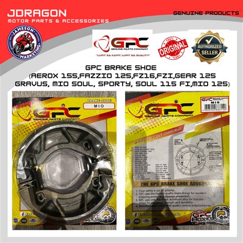 GPC REAR BRAKE SHOE YAMAHA MIO SOUL SPORTY AEROX 155 FZ16 SZ16 SNIPER