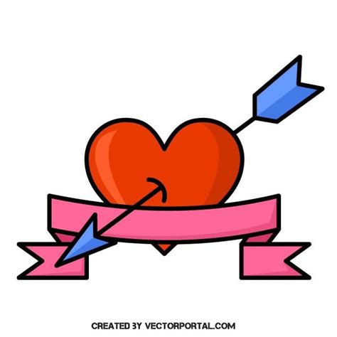 Corazón atravesado por una flecha ai Royalty Free Stock SVG Vector and