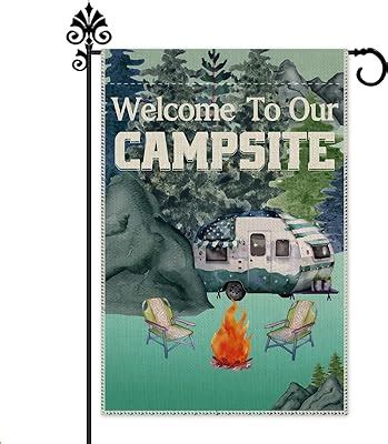 Amazon Personalized Camping Garden Flag For Campsite Let S Sit