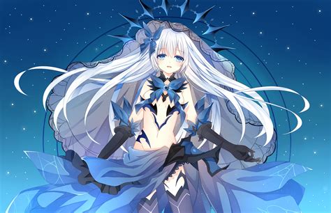 Aqua Eyes Breasts Chuugoku Tachibana Cleavage Date A Live Dress Elbow