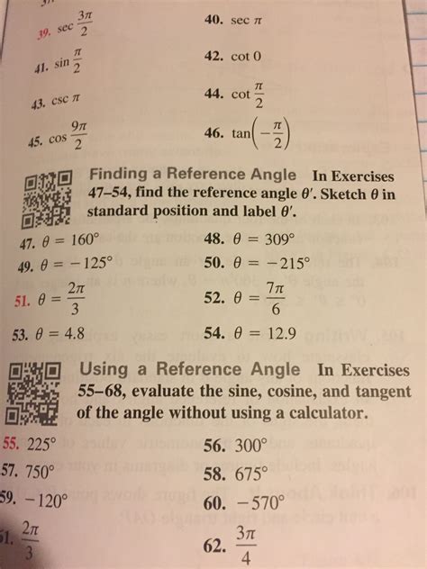 Answered A O Finding A Reference Angle In Exercises 47 54 Find The Reference Angle 0 Sketch