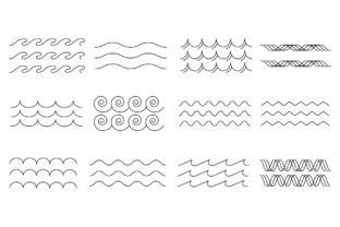 Various Collection And Set Water Wave Graphic By Rojafaizm Creative