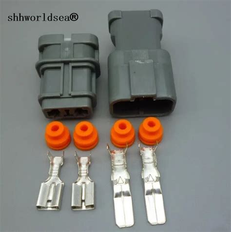 Shhworldsea 1sets Female Male Auto 2 Pin Electrical Plug Cable Pin