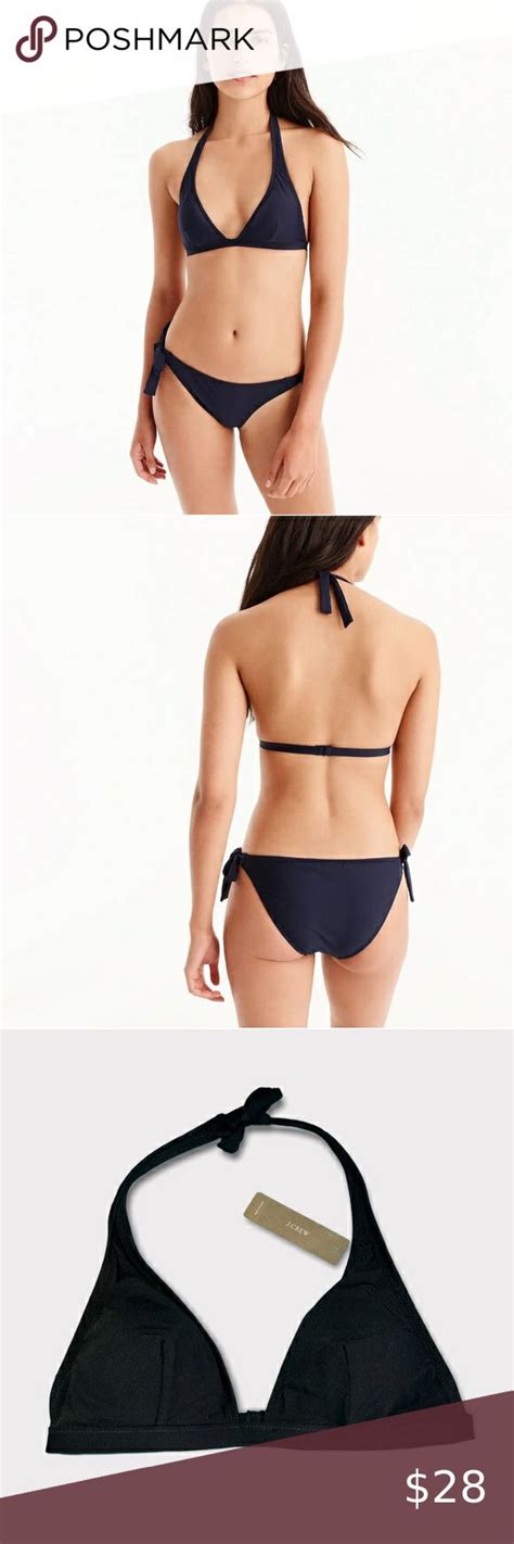 Nwt J Crew Black Halter Bikini Top Bikini Tops String Bikinis J Crew