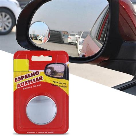 Espelho Retrovisor Auxiliar Convexo Ponto Cego Universal 50mm Cinza