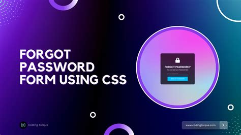 Forgot Password Form Using Html And Css Coding Torque Coding Torque