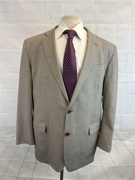 SAXXON 1818 MADISON Brooks Brothers Men S Light Brown Wool Suit 46L