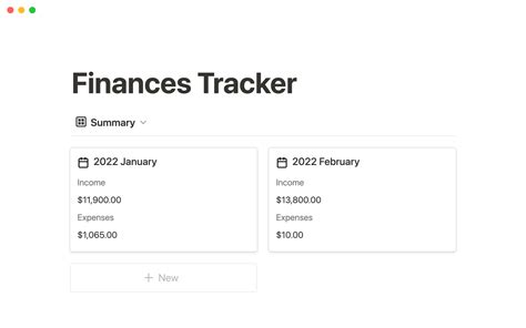 Notion Template Gallery Finances Tracker