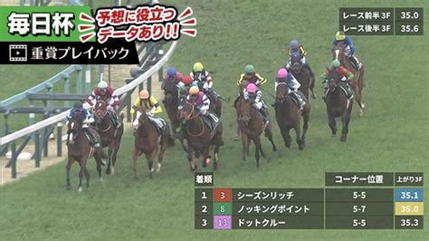 【毎日杯 2024】過去5年のレース映像・傾向 競馬予想動画 Netkeiba