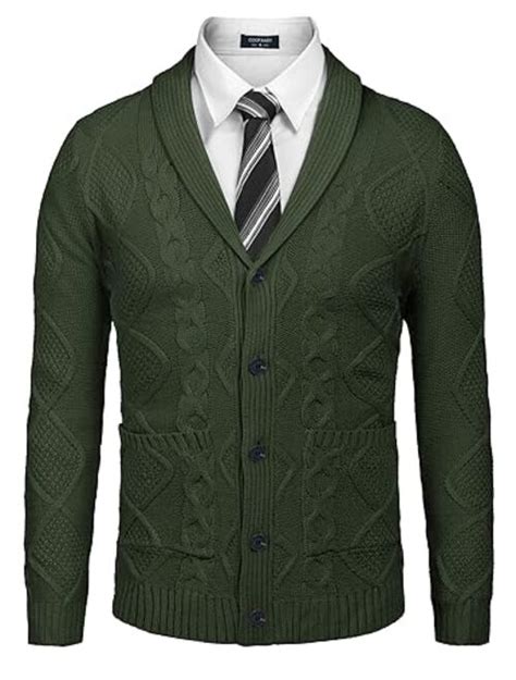 Buy COOFANDY Men S Shawl Collar Cardigan Sweater Slim Fit Merish Aran