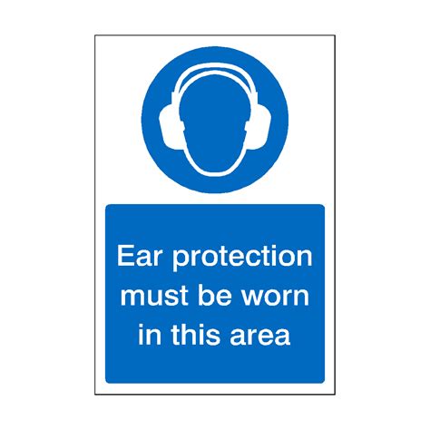 Ear Protection Must Be Worn In This Area Sign Safety Uk