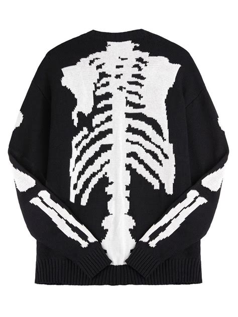 Oversized Skeleton Knit Sweater Ropa Ropa De Moda Hombre Ropa Grunge