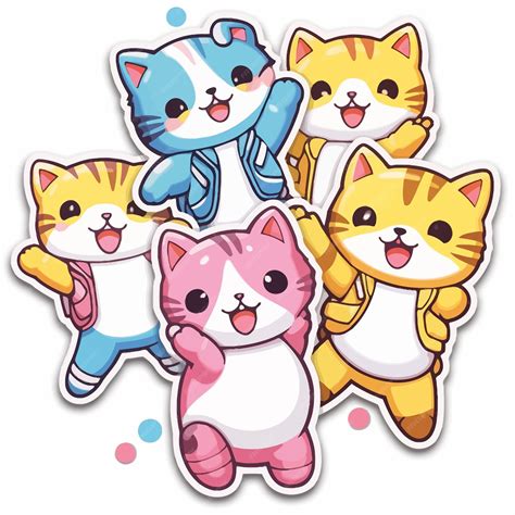 Premium Vector Stickers Kittens