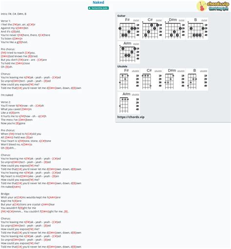 Chord Naked Samantha Jade Tab Song Lyric Sheet Guitar Ukulele