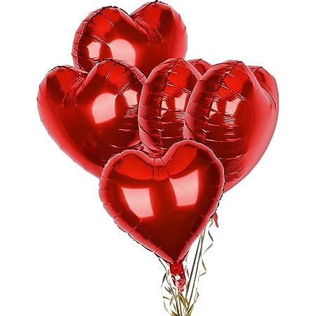 Pcs Heart Shape Foil Mylar Balloons Red For Birthday Party