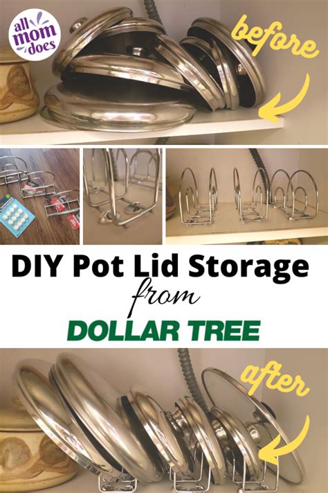 Diy inexpensive pot lid storage from dollar tree – Artofit