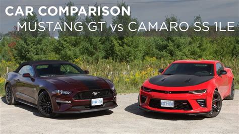 Car Comparison Chevrolet Camaro Ss Le Vs Ford Mustang Gt Driving