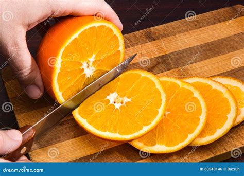 Cutting By Orange Stock Photo Image Of Juicy Apfelsine 63548146