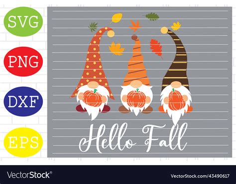 Happy fall gnomes 4 Royalty Free Vector Image - VectorStock