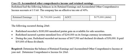 Solved Case 2 Accumulated Other Comprehensive Income And Chegg