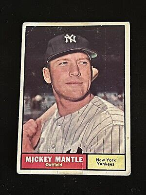 1961 TOPPS MICKEY MANTLE 300 NEW YORK YANKEES Good Centering Beauty