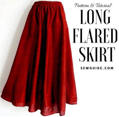 Make A Long Flared Skirt Free Size Sewing Pattern Tutorial Artofit