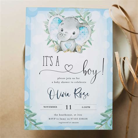 Printable Boy Baby Shower Invitations Template