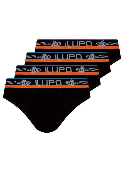 Kit Cuecas Infantil Slip Lupinho Preto Meias Sao Jorge