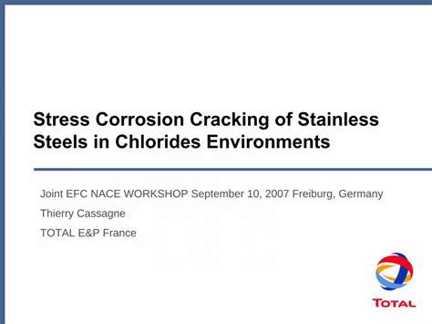 PDF Stress Corrosion Cracking Of Stainless Steels In Chlorides