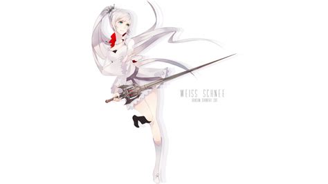 Wallpaper Anime Girls Simple Background Rwby Weiss Schnee White