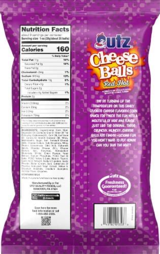 Utz Red Hot Cheddar Cheese Balls Oz Frys Food Stores