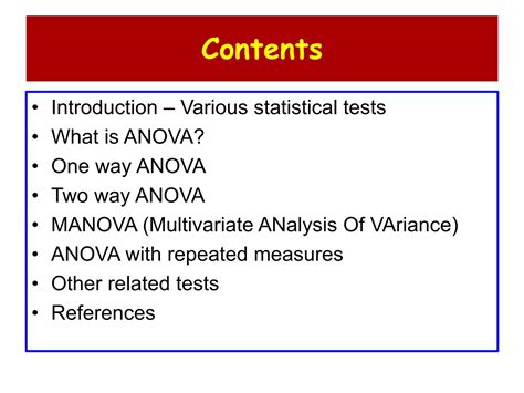 Analysis Of Variance Anova Ppt