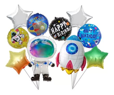 Globos Met Licos Gran Tama O Astronauta Y Cohete Piezas Meses Sin